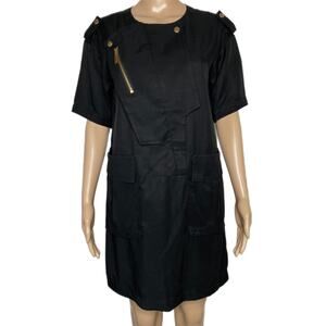 Thomas Wylde Bramble Black Mini Shift Dress, size XS